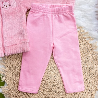 Conj. Jaqueta de Pelinho Fashion Mood e Calça Legging - Rosa